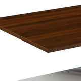 47" Sandy Black And Oak Paper Veneer And Metal Oval Coffee Table With Shelf