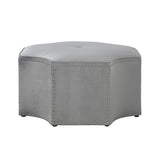 33" Gray Linen Specialty Cocktail Ottoman