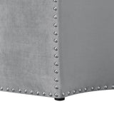 33" Gray Linen Specialty Cocktail Ottoman