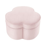 28" Blush Velvet Specialty Cocktail Ottoman