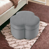 28" Gray Velvet Specialty Cocktail Ottoman