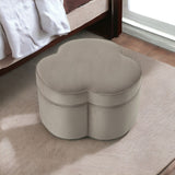 28" Taupe Velvet Specialty Cocktail Ottoman