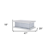 34" Champagne And Clear Glass And Metal Hexagon Coffee Table