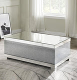 47" Pearl Solid And Manufactured Wood Coffee Table With Shelf