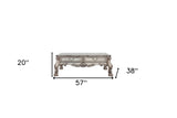 54" Bone Solid And Manufactured Wood Coffee Table