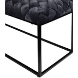 39" Black Upholstered Velvet Bench