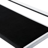 50" Gray And Silver Upholstered Velvet Bench