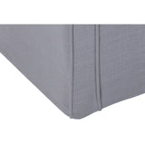 53" Light Gray And Black Upholstered Linen Bench