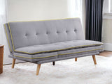 72" Gray Linen And Brown Sofa