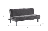 76" Gray Linen And Wood Brown Sleeper Sofa