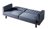 82" Beige Velvet And Black Sofa