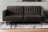 79" Brown Velvet And Black Sleeper Sofa