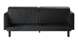 79" Brown Velvet And Black Sleeper Sofa