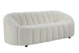 84" White Sherpa And Black Sofa