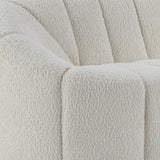 84" White Sherpa And Black Sofa