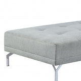 74" Gray Velvet And Black Sofa