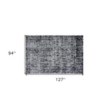 8' x 11' Silver And Charcoal Striped Hand Loomed Area Rug