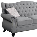 86" Gray And Black Sofa With Two Toss Pillows