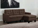 81" Brown Linen And Black Sofa