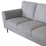 84" Light Gray Linen And Black Sofa