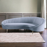 103" Light Gray Velvet And Gold Sofa