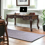 72" Dark Brown Wood Unique Executive Desk With Three Drawers