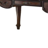 72" Dark Brown Wood Unique Executive Desk With Three Drawers