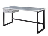 63" Silver and Black Aluminum Writing Desk