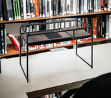 63" Gray Metal Executive Desk With Two Cabinets Three Drawers