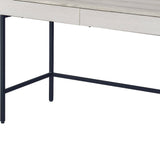42" Natural and Black Writing Desk With Two Drawers