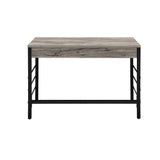 42" Brown and Black Writing Desk With Two Drawers