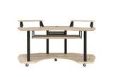 71" Natural and Black Unique Computer Desk