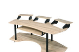 83" Natural and Black Unique Computer Desk