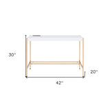 48" Brown and Black L Shape Writing Desk