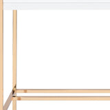 42" White and Gold Writing Desk