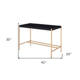 42" White and Gold Writing Desk