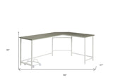 66" Brown and Black L Shape Computer Desk