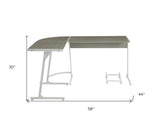 58" Brown and Black L Shape Computer Desk