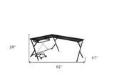 58" Gray and White L Shape Computer Desk