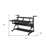 72" Brown and Black Computer Desk