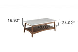 47" Charcoal Gray Gold And White Stone Oval Coffee Table With Drawer
