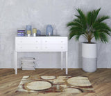 3' x 5' Brick Ivory And Gold Abstract Geometric Area Rug