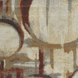 3' x 5' Brick Ivory And Gold Abstract Geometric Area Rug