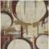 3' x 5' Brick Ivory And Gold Abstract Geometric Area Rug
