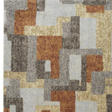 3' X 5' Grey And Brown Geometric Area Rug