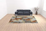 10' X 13' Grey And Brown Geometric Area Rug