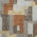 10' X 13' Grey And Brown Geometric Area Rug