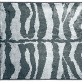 2' X 3' Grey Zebra Print Shag Handmade Non Skid Area Rug