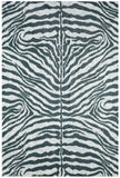 3' X 5' Grey Zebra Print Shag Handmade Non Skid Area Rug
