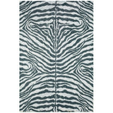 3' X 5' Grey Zebra Print Shag Handmade Non Skid Area Rug